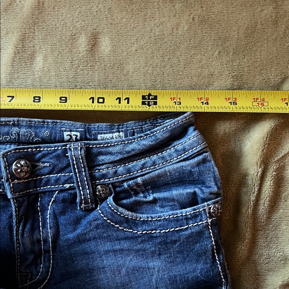 👖 Y2K - Size 27 - Miss Me Straight Leg ‘Capri’ (Cropped, really) Jeans LOW-Rise - Picture 15 of 17